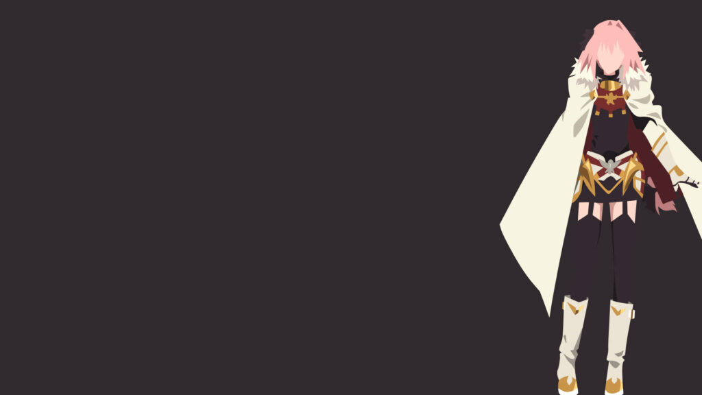 Astolfo Fate Apocrypha minimalist vector wallpaper dark background vibrant character design