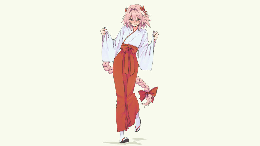 Charming Astolfo Wallpaper: Elegant Fate Series Design in Pastels