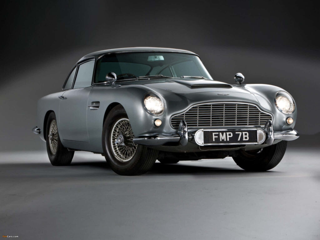 Aston Martin DB5 silver classic car luxury wallpaper background iconic British design