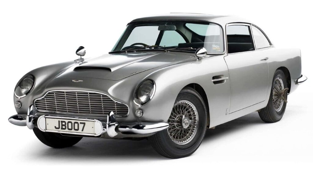 Aston Martin DB5 wallpaper showcasing classic elegance and timeless luxury car design background