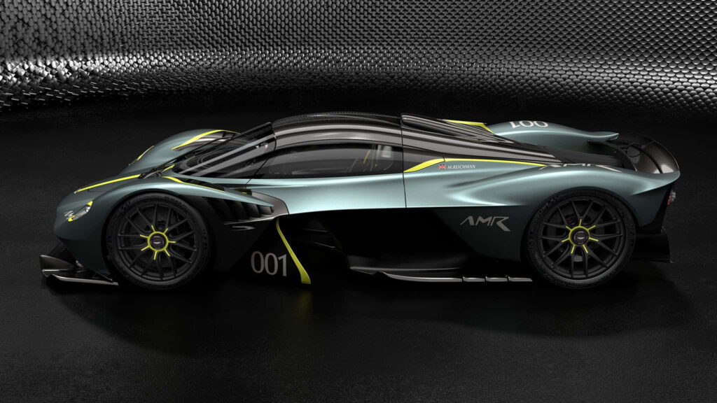 Aston Martin Valkyrie wallpaper showcasing aerodynamic design and high-speed racing performance