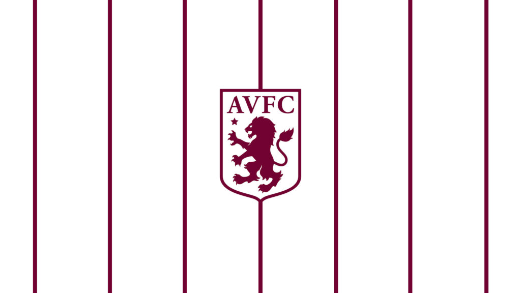 Aston Villa minimalistic logo art wallpaper maroon lion AVFC crest white background design