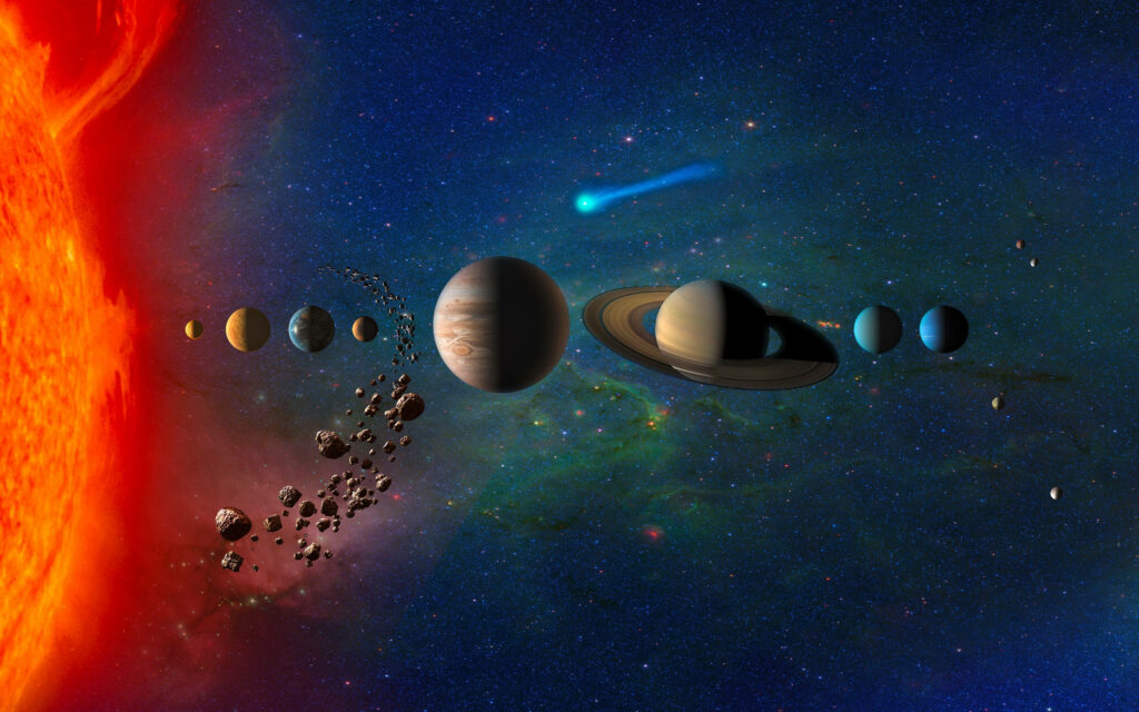 Solar System Symphony: A Stunning Celestial Alignment Captured in HD Wallpaper