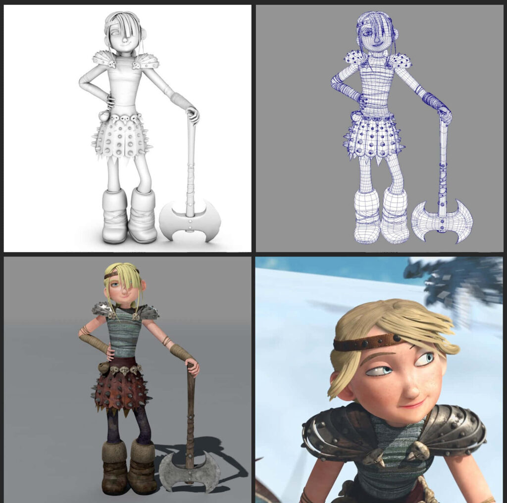 Astrid Hofferson Character Design Wallpaper: Sketch to 3D Model