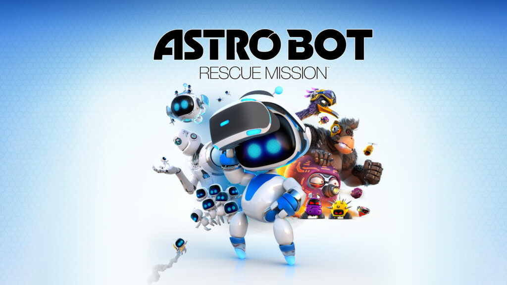 Astro Bot Rescue Mission Wallpaper: Colorful Futuristic Adventure Background