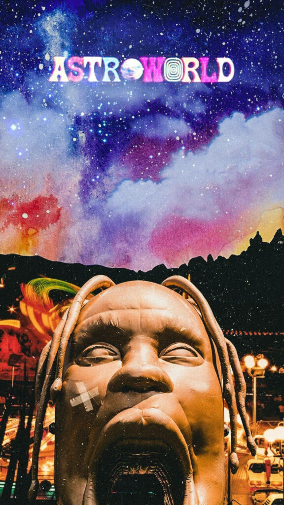 Cosmic Melodies: Immerse Yourself in Astroworld's Stellar Tunes with this Custom iPhone Wallpaper