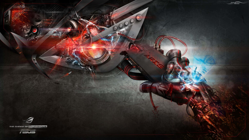 Asus ROG gaming laptop wallpaper showcasing futuristic design and high performance visuals