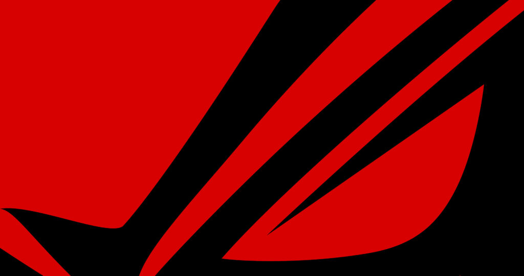 Asus ROG logo wallpaper with bold black red colors sharp lines and dynamic gaming arrow design