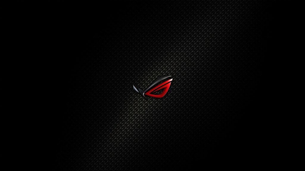 Asus ROG wallpaper with Republic of Gamers logo on dark carbon fiber background for gamers