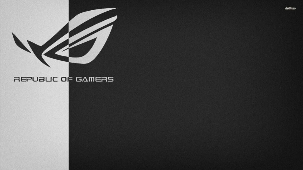 Asus ROG wallpaper with Republic of Gamers logo on sleek black and gray gaming background