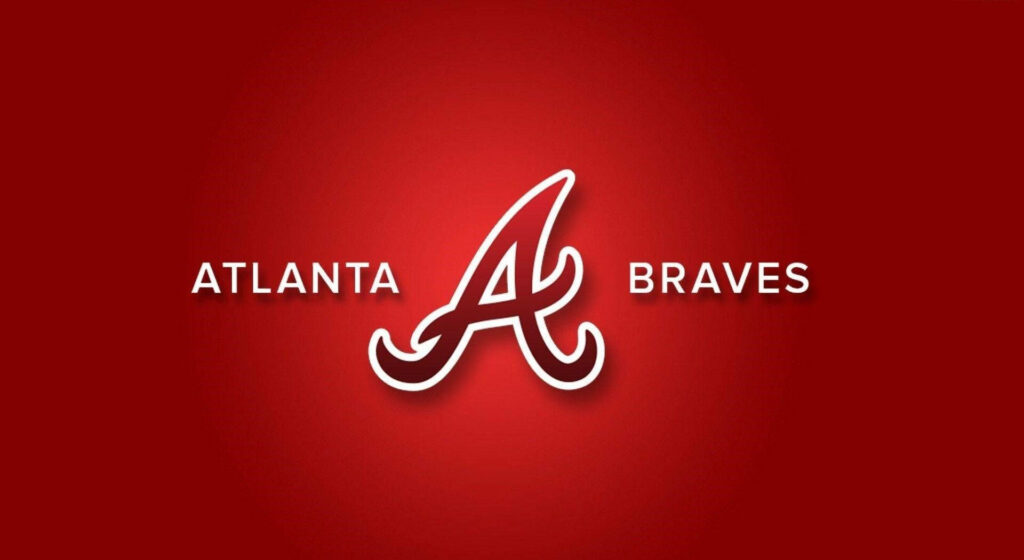 Atlanta Braves wallpaper with bold red background and iconic logo centered for baseball fans