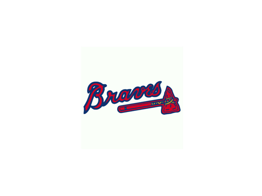 Atlanta Braves wallpaper with bold script logo and detailed tomahawk for fans digital background