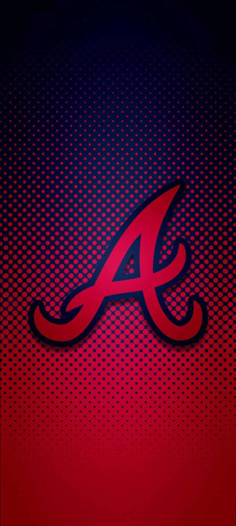 Atlanta Braves wallpaper with bold red logo on dynamic gradient background for iPhone fans