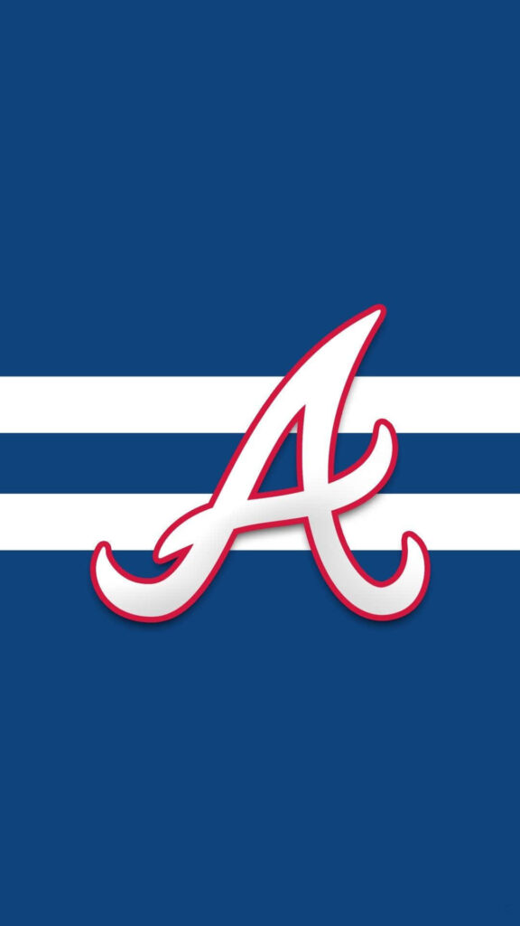 Atlanta Braves wallpaper with classic logo on bold blue background perfect for baseball fans phone