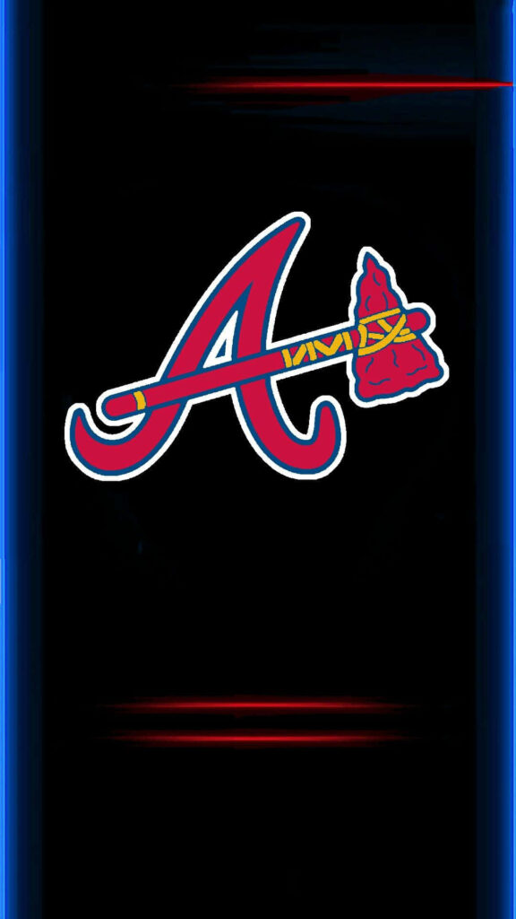 Atlanta Braves wallpaper with official logo on sleek dark background for iPhone display