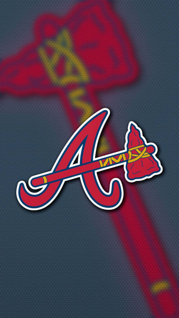 Atlanta Braves iPhone wallpaper with iconic logo and tomahawk celebrating baseball legacy