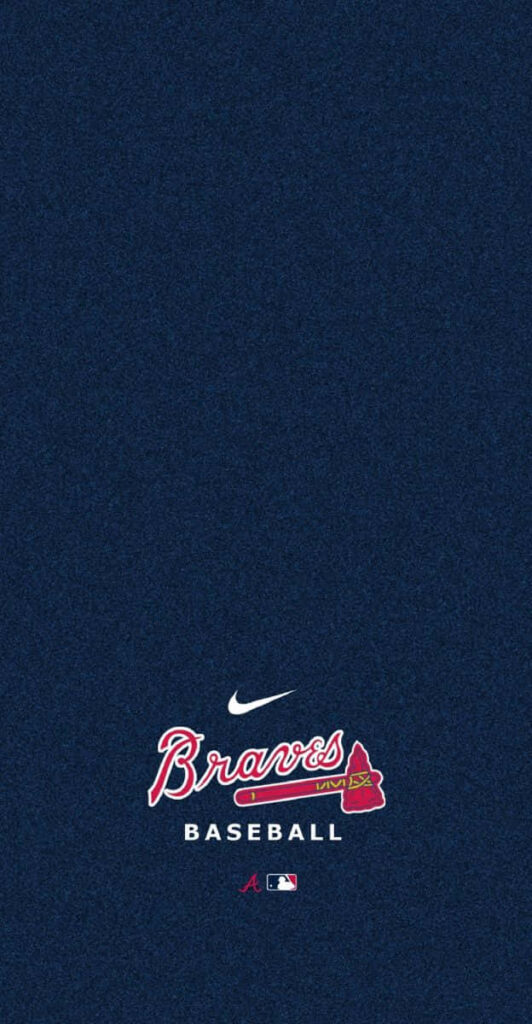 Atlanta Braves iPhone wallpaper with official logo and classic baseball design on navy background