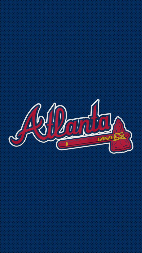 Atlanta Braves iPhone wallpaper with iconic Braves logo on bold blue background team spirit