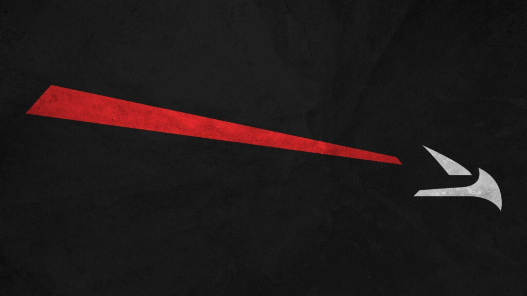 Atlanta Falcons logo wallpaper with bold red stripe and stylized falcon beak on dark texture