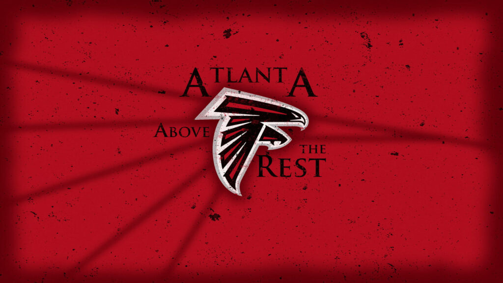 Atlanta Falcons Pride Wallpaper with falcon logo and Atlanta Above the Rest on red background