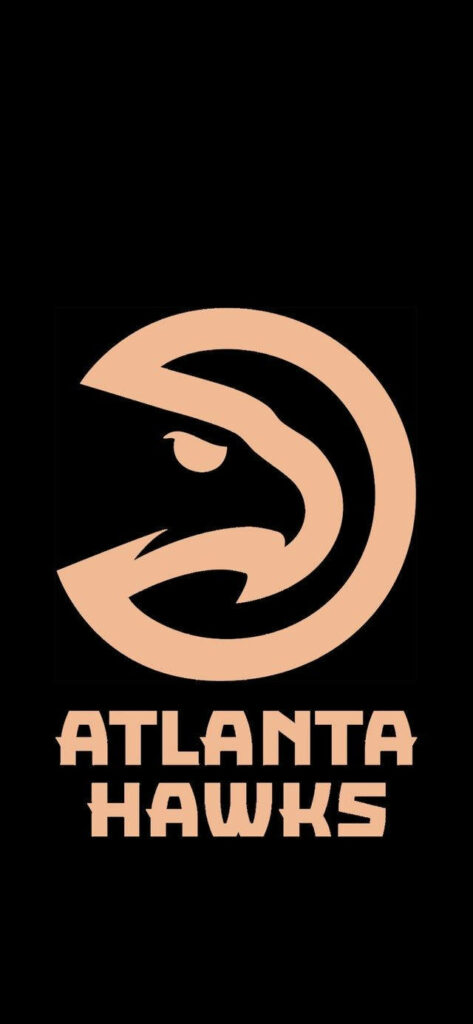 Atlanta Hawks pale yellow logo on solid black background minimalist basketball wallpaper