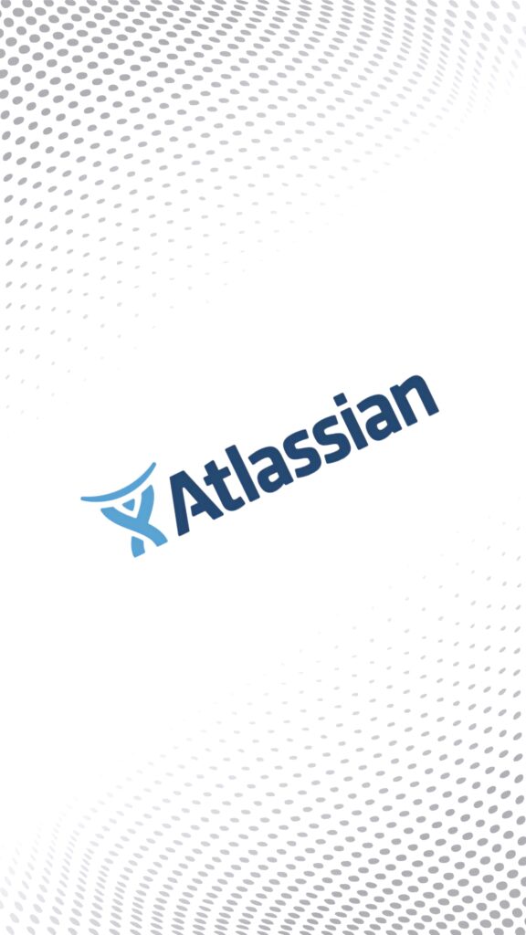 Atlassian logo centered on white dotted gradient background modern professional wallpaper