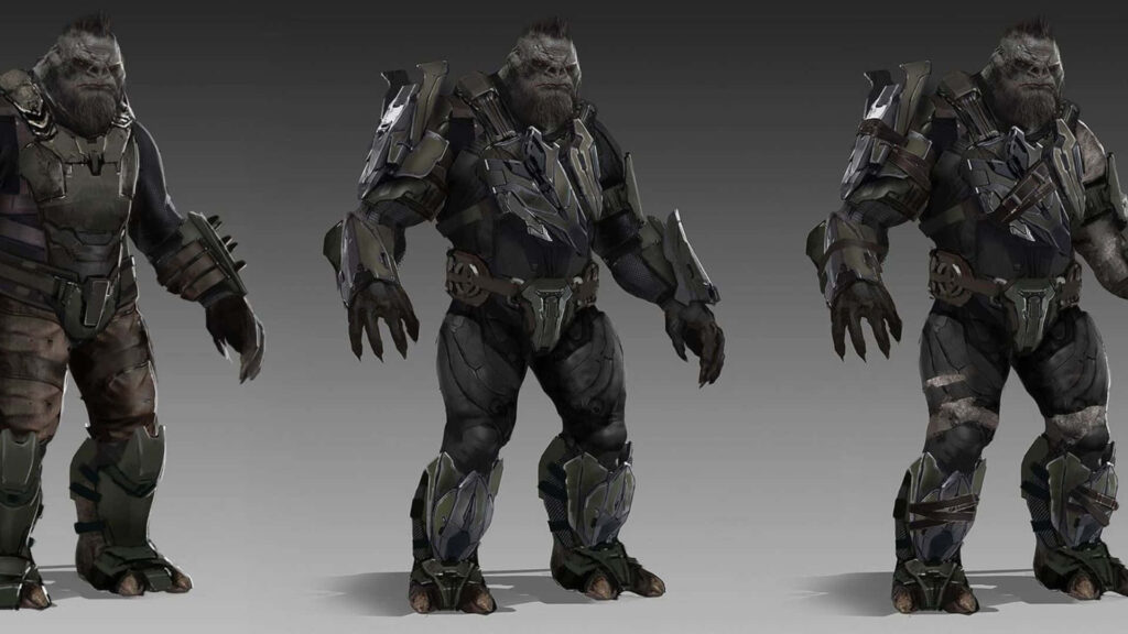 Atriox Banished leader in advanced armor exuding power and command Halo series wallpaper