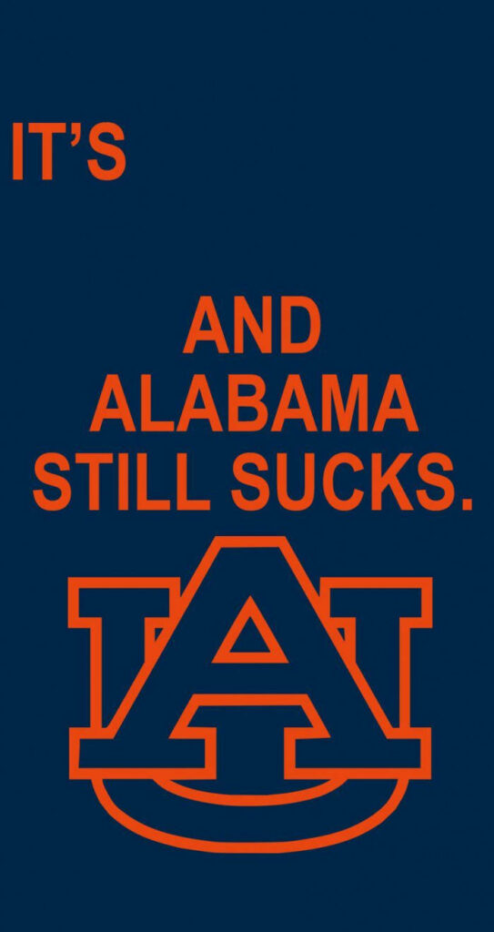 Auburn football wallpaper dark blue background orange text AU logo rivalry Alabama Crimson Tide