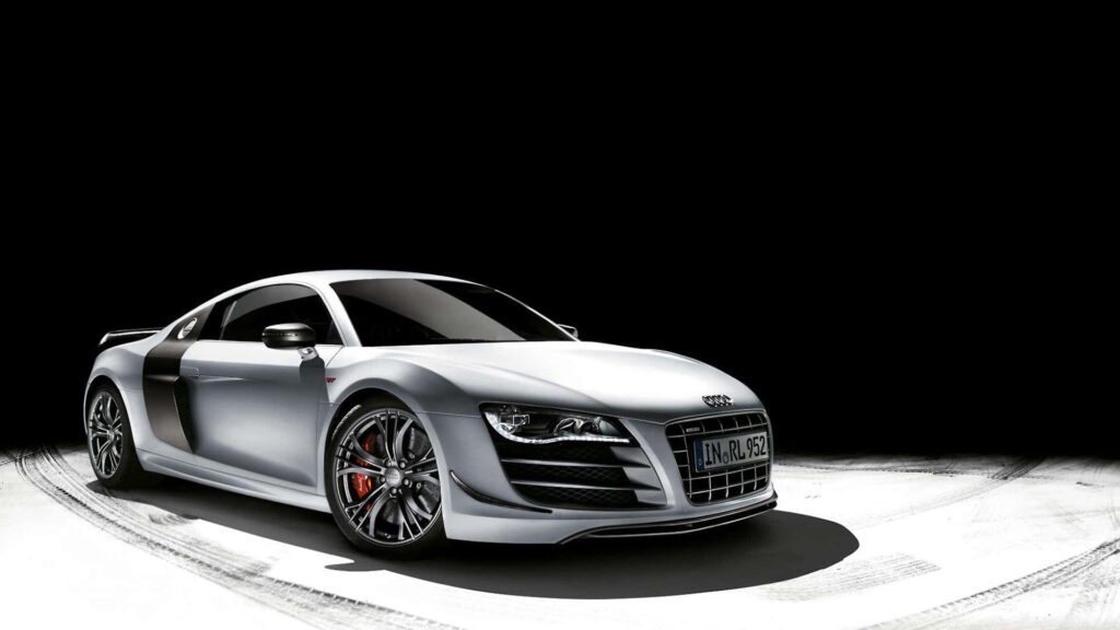 Audi R8 sports car on minimalist background sleek design and sporty elegance wallpaper image