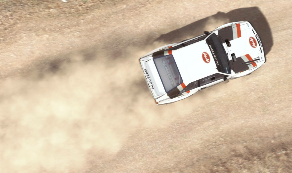 White Audi Conquers Gritty Terrain: Thrilling Off-Road Adventure in 'Dirt Rally' Wallpaper
