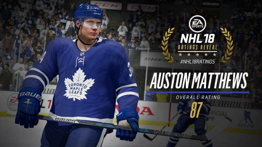 Auston Matthews Toronto Maple Leafs NHL 18 wallpaper ice hockey player rated 87 overall