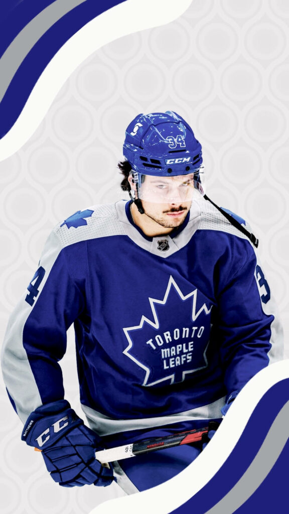 Auston Matthews Toronto Maple Leafs wallpaper modern blue graphic design background