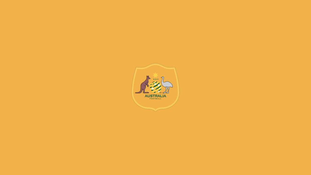 Australia National Football Team Minimalist Logo on Yellow Wallpaper