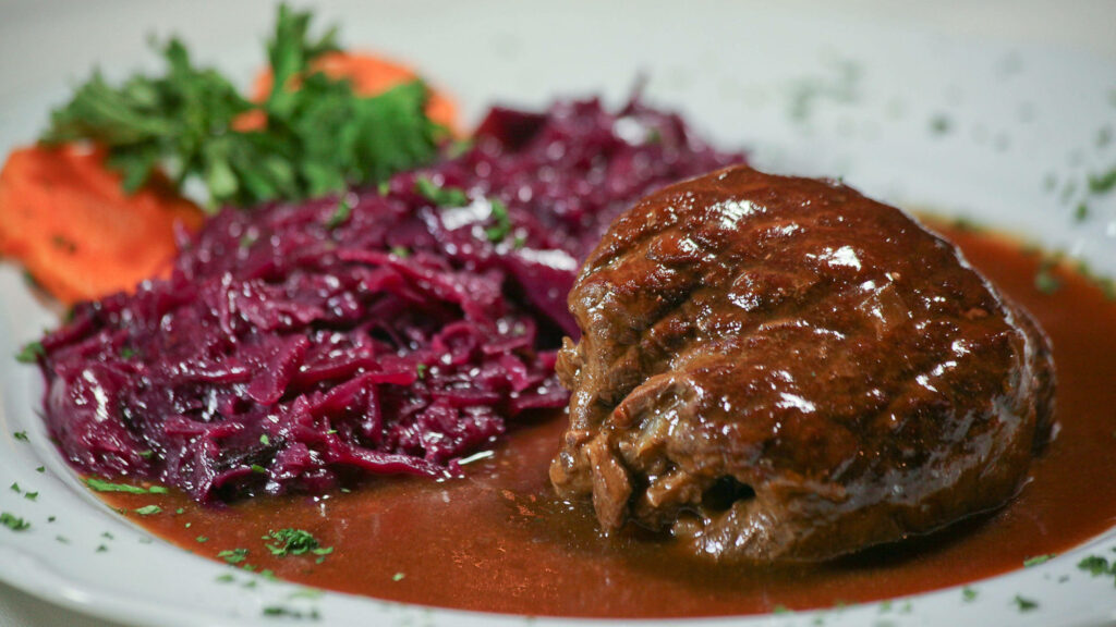 Authentic Sauerbraten with Gravy, Cabbage, & Carrots Wallpaper