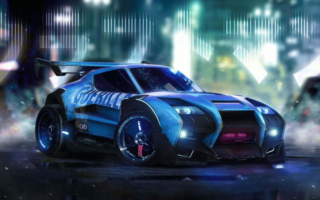 Revving Up the Excitement: Rocket League-Inspired Automotive Masterpiece Captured in Mesmerizing 4K Digital Wallpaper