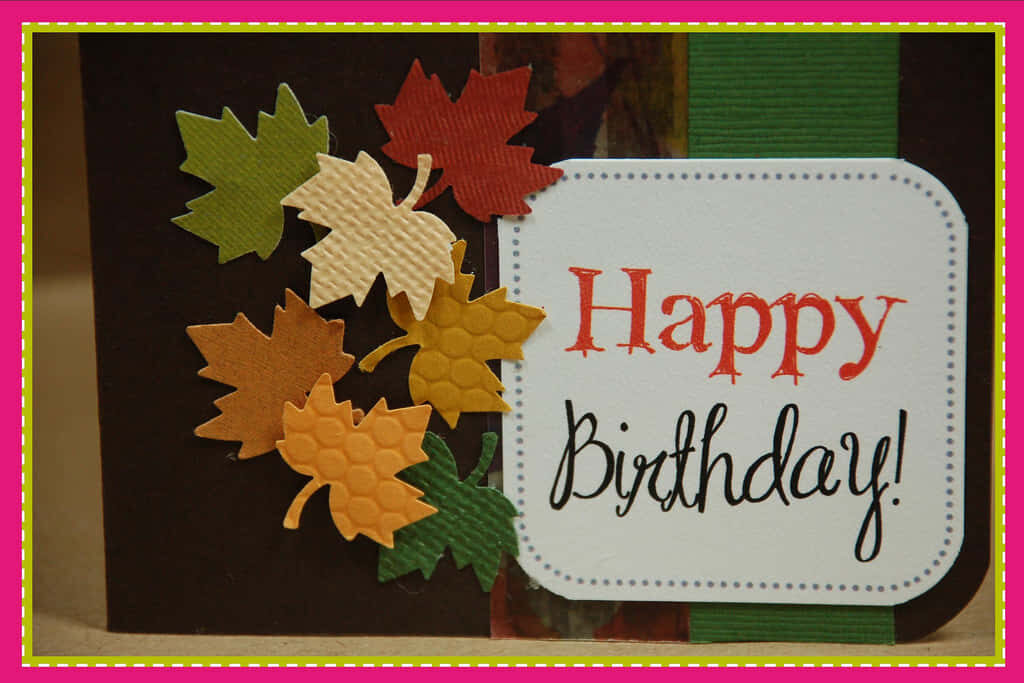 Autumnal Elegance: Vibrant Maple Leaves Set the Scene for a Fall Birthday Celebration  Wallpaper
