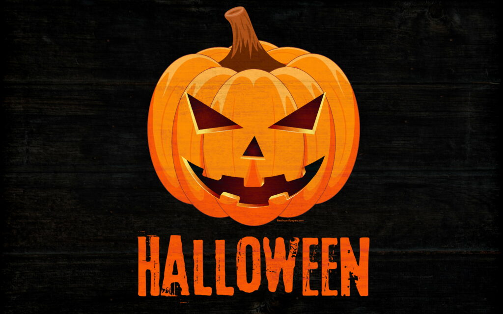Fall Festivities: Pumpkin Patch Delights in Halloween Hues Wallpaper