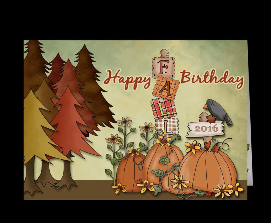 Autumnal Celebration: A Vibrant Fall Birthday Captured in a Charming Background Photo Wallpaper