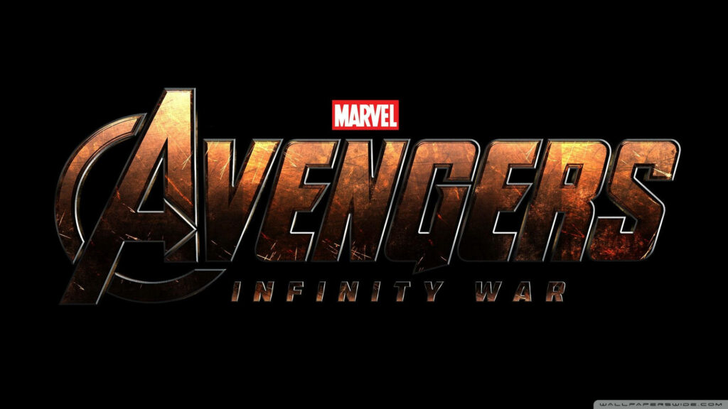 Avengers Infinity War logo metallic bold on dark background high definition Marvel wallpaper