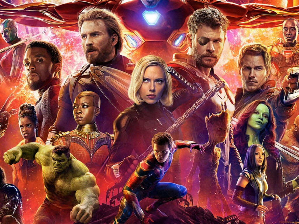 Avengers Infinity War vector wallpaper with Iron Man Captain America Thor Black Widow Hulk Spider-Man