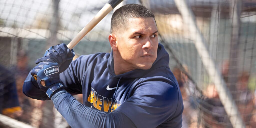 Avisail Garcia focused at bat during baseball batting practice showing power and determination Wallpaper