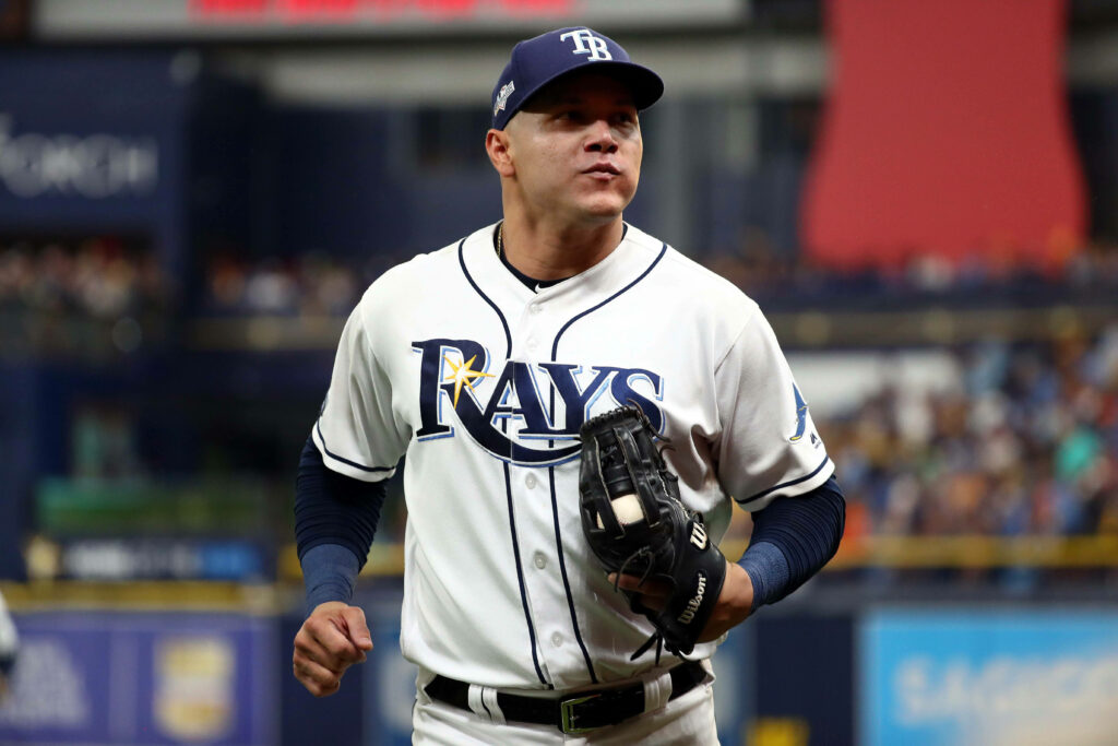 Avisail Garcia running confidently for Tampa Bay Rays showcasing athleticism in baseball game Wallpaper