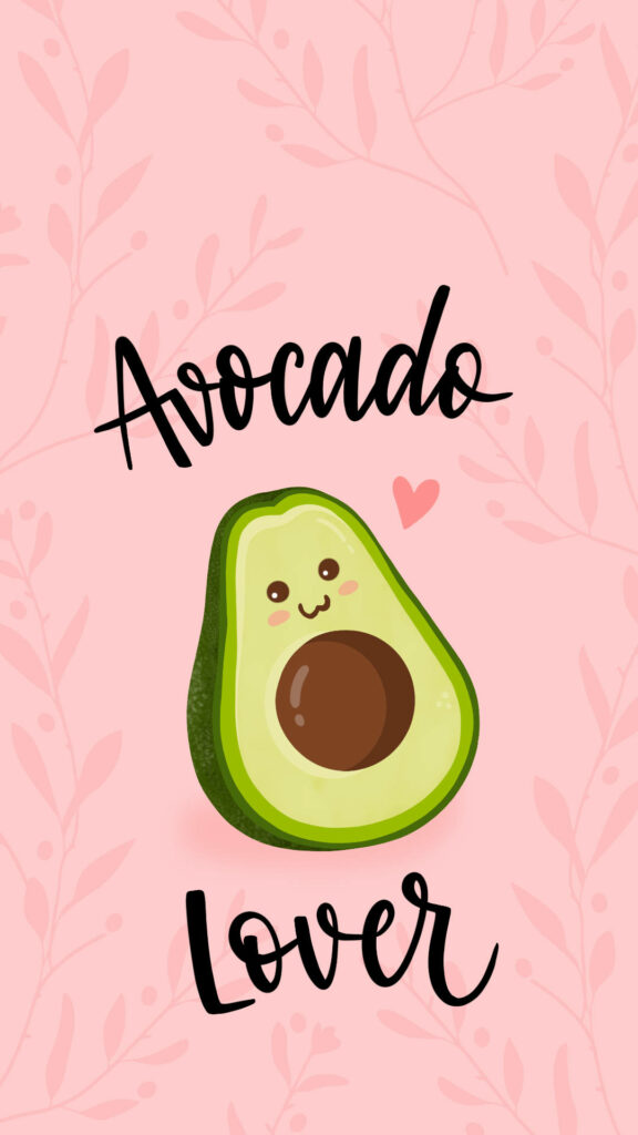 Joyful Avocado Slice in an Adorable Wallpaper for Avocado Enthusiasts