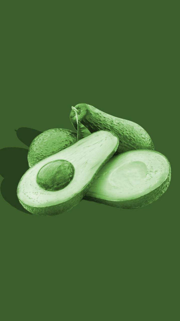 Avocado Symphony: Vibrant Minimalist Android Background Wallpaper