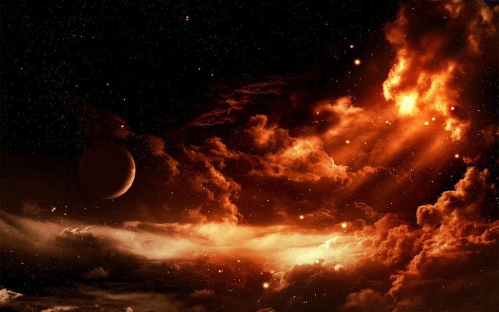 Awe-Inspiring Orange Cosmic Scene HD Wallpaper - Celestial Background