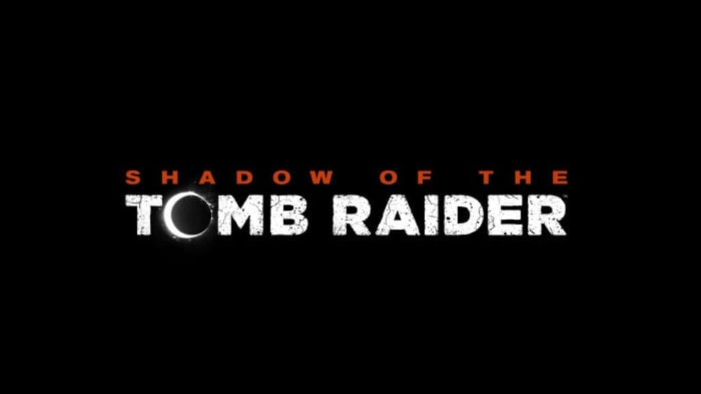Discover the bold logo of Shadow of the Tomb Raider on a dark background - emblem of adventure and mystery in a thrilling video game series. Wallpaper
