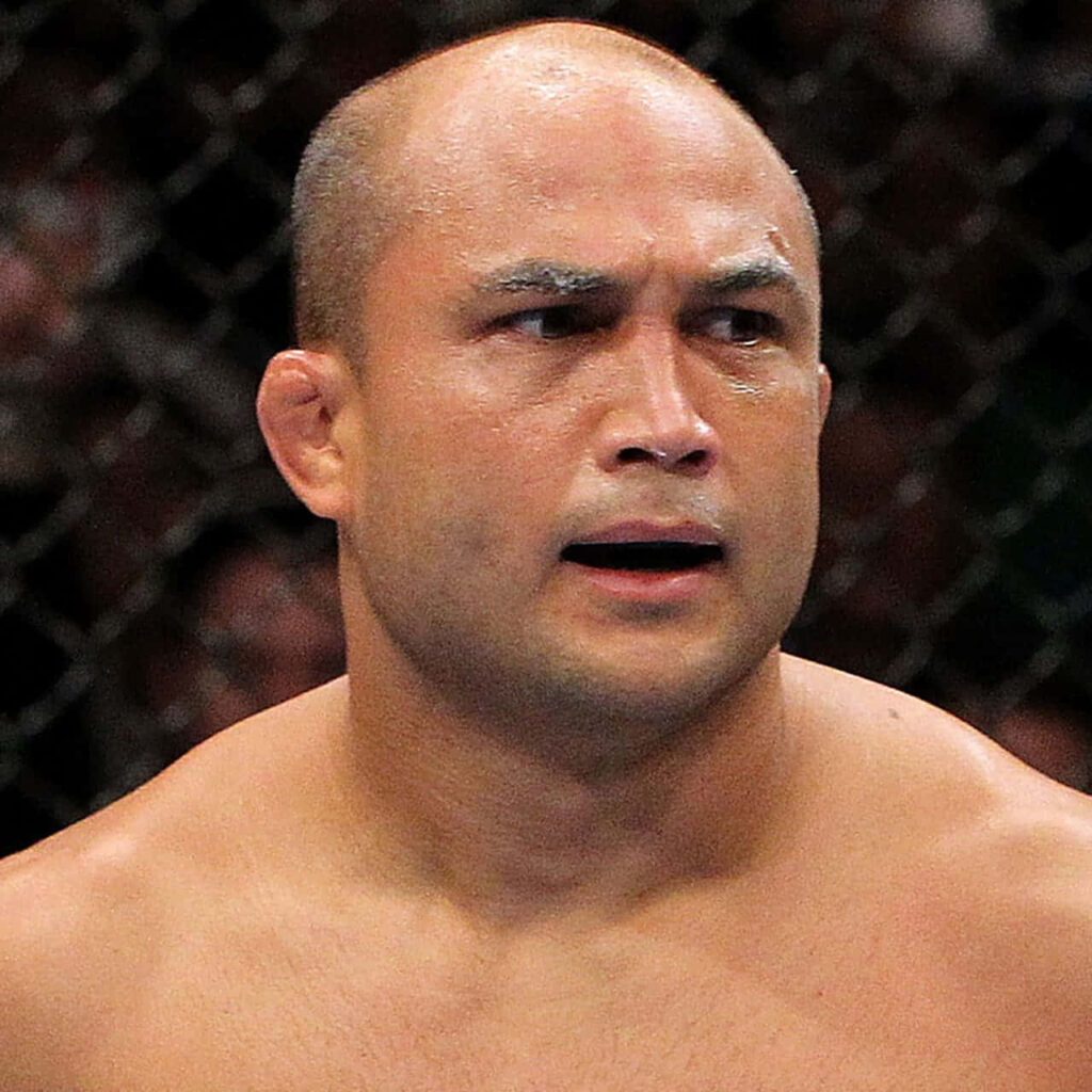 Close-up of B.J. Penn in the octagon showing intense focus and determination MMA wallpaper