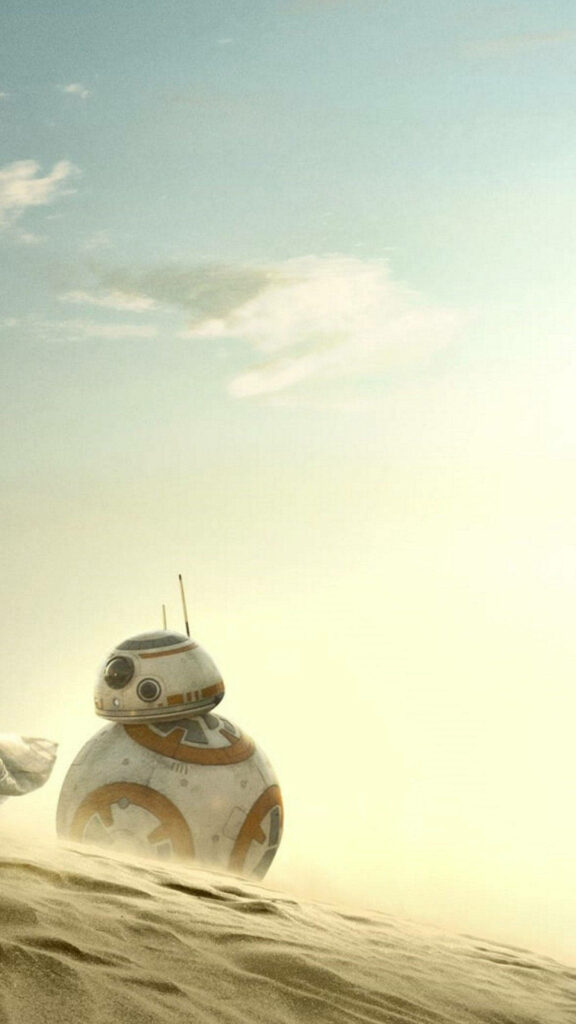 BB-8 Star Wars Wallpaper: Minimalist Droid in Desert Serenity