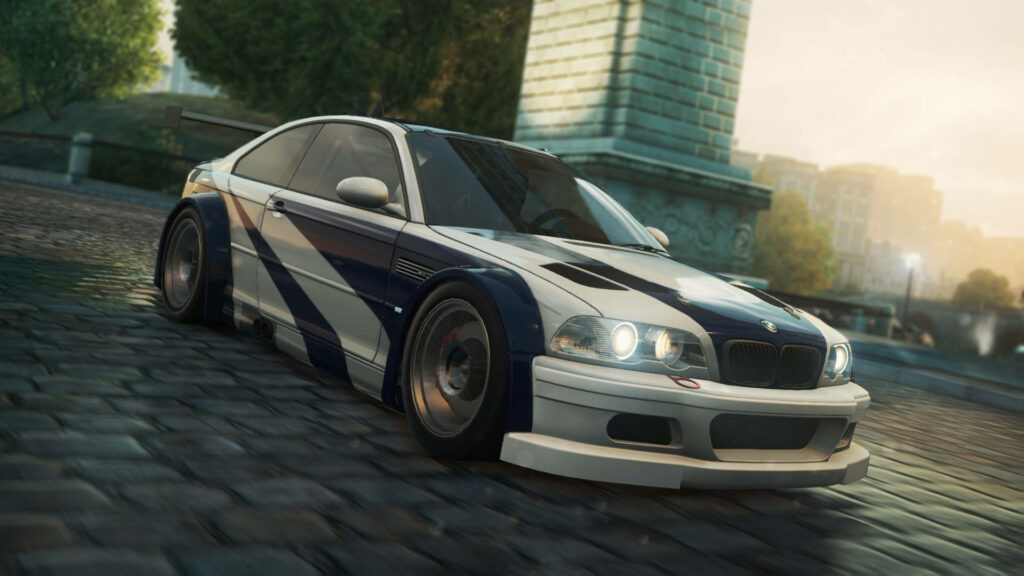 BMW M3 GTR E46 Wallpaper: Need for Speed Icon on Cobblestone