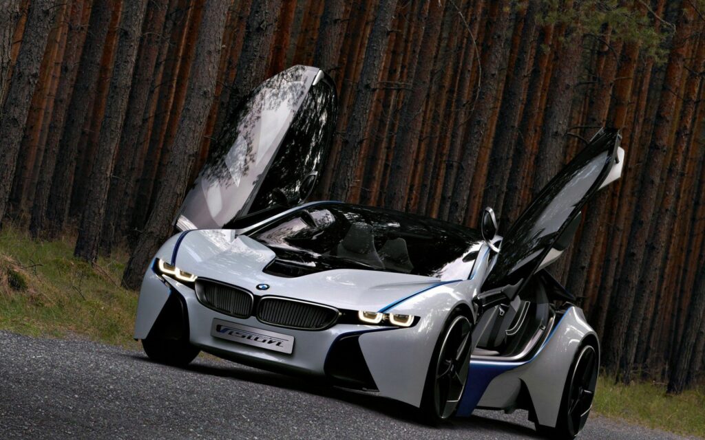 Futuristic BMW Vision EfficientDynamics with Nature Background Wallpaper